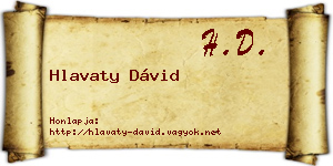 Hlavaty Dávid névjegykártya
